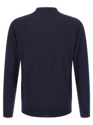 Blue Merino Wool Cardigan