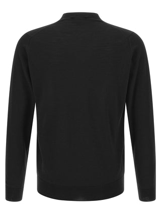 Black Merino Wool Cardigan