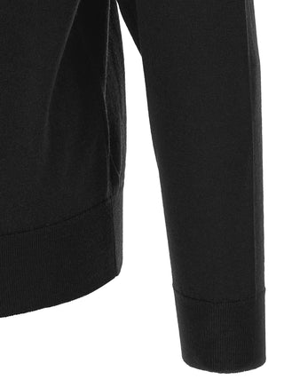 Black Merino Wool Cardigan