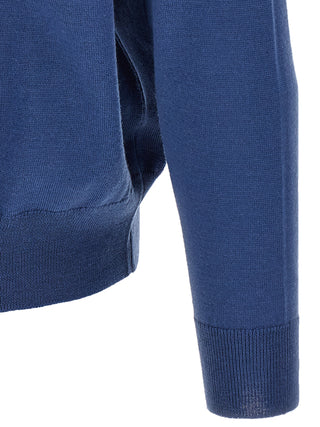 Blue Merino Wool Blouse