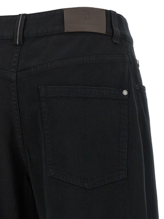 Black Cotton High-Waisted Jean