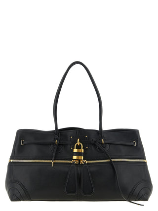 Black Lamb Leather Shoulder Bag