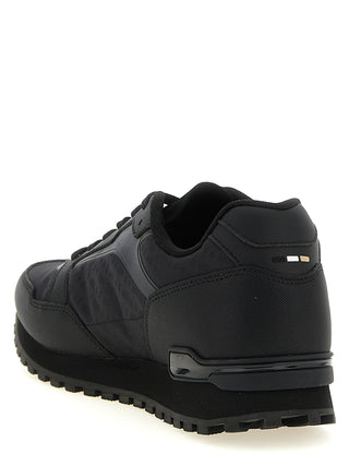Black Polyester Athletic Sneakers