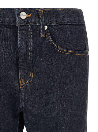 Blue Cotton Flared Jeans