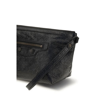 Black Calf Leather Bos Taurus Clutch Bag