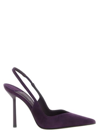 Purple Lambskin High Heel Pumps