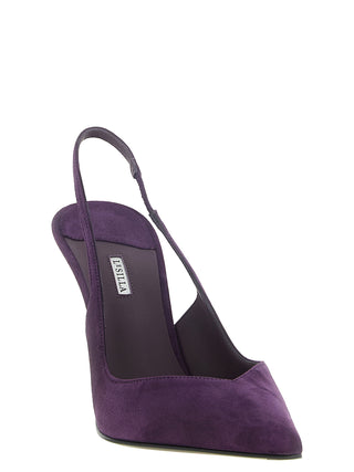 Purple Lambskin High Heel Pumps