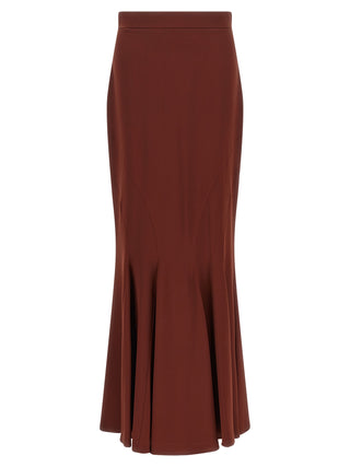 Brown Silk Mini Skirt