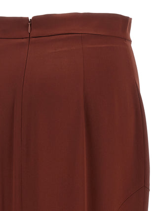 Brown Silk Mini Skirt