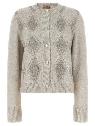 Gray Polyamide Cardigan