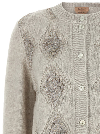 Gray Polyamide Cardigan