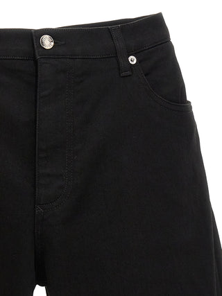 Black Cotton Bermuda Shorts