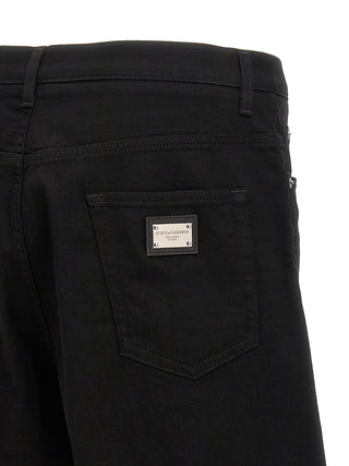 Black Cotton Bermuda Shorts