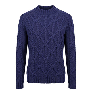 Blue Cotton Men Sweater