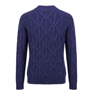 Blue Cotton Men Sweater