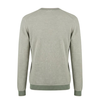 Green Cotton Men Sweater