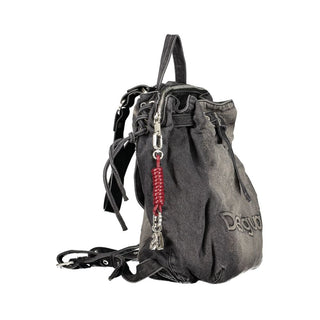 Black Cotton Womens Backpack