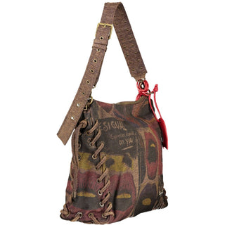 Brown Cotton Women's Bag