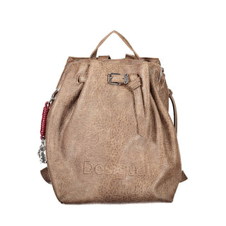 Brown Polyurethane Women's Backpack