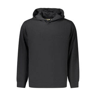 Black Cotton Men Sweatshirt