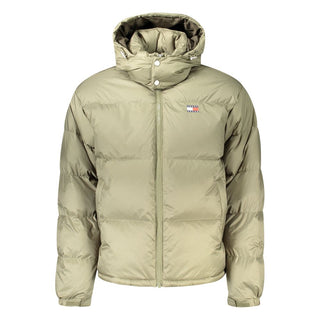 Green Polyester Full-Length Jacket