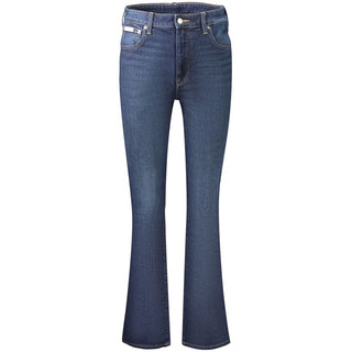 Blue Cotton Bootcut Jeans