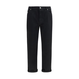 Black Cotton High-Waisted Jean