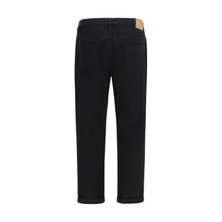 Black Cotton High-Waisted Jean