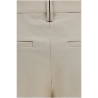 Beige Cotton Dress Pants