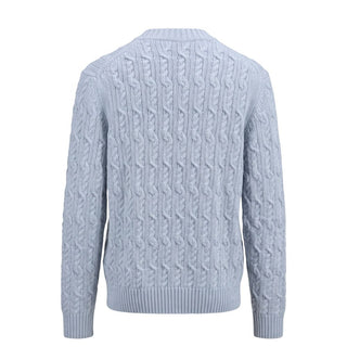 Light Blue Wool Men Sweater