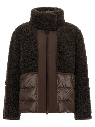 Brown Polyester Full-Length Jacket