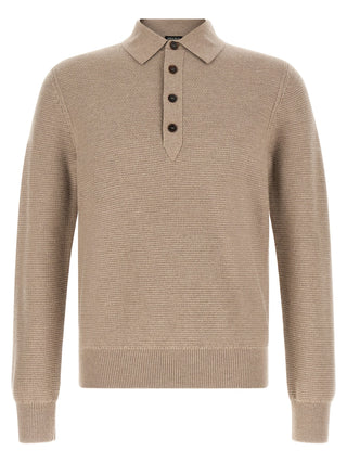 Beige Cashmere Polo Shirt