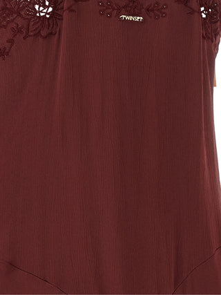 Bordeaux Viscose Long Dress