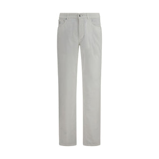 White Cotton Casual Pants