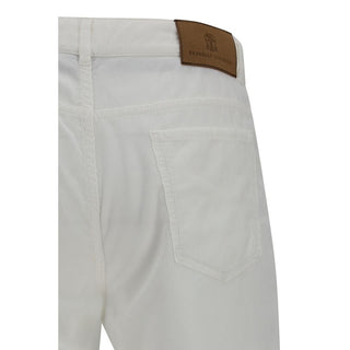 White Cotton Casual Pants
