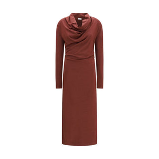 Bordeaux Wool Oves Aries Casual Dress