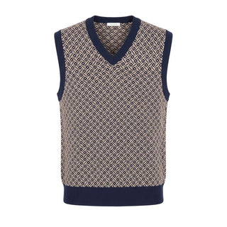 Blue Cotton Men Sweater