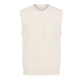 White Wool Men Sweater