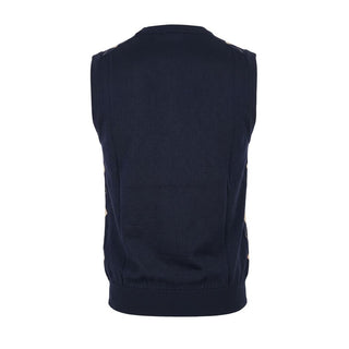 Blue Cotton Men Sweater