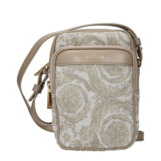 Beige Fabric Crossbody Bag