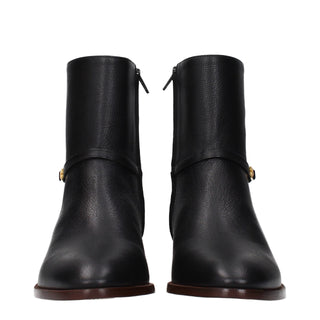 Black Leather Ankle Boots