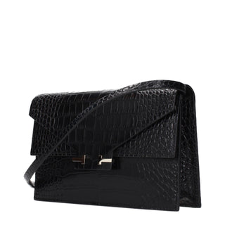 Black Leather Clutch Bag