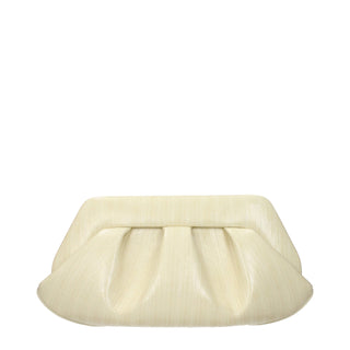 Beige Leather Clutch Bag