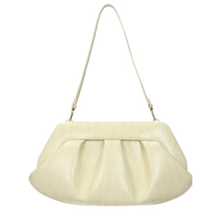 Beige Leather Clutch Bag