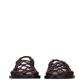 Brown Leather Flat Sandals