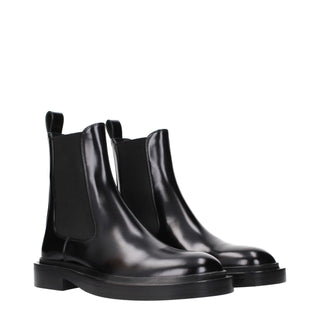 Black Leather Ankle Boots