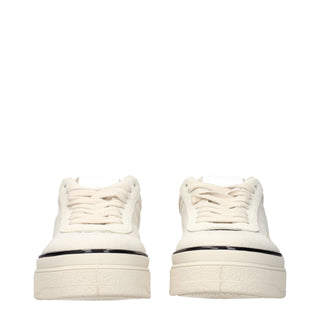 Beige Fabric Platform Sneakers