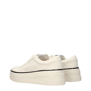 Beige Fabric Platform Sneakers