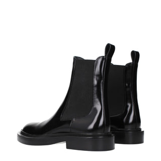 Black Leather Ankle Boots