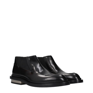 Black Leather Ankle Boots